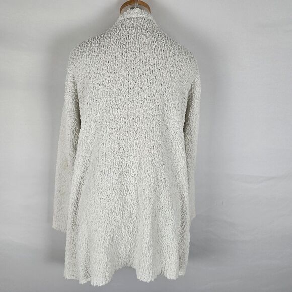Studio B Bobeau Open Front Cardigan Women's 1X Ivory Popcorn V-Neck Long Sleeve - Picture 4 of 16